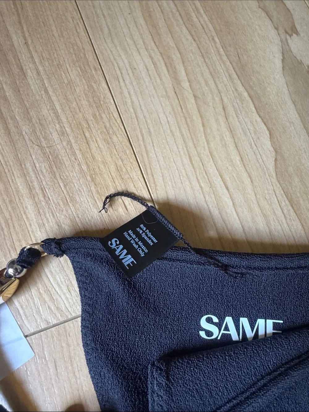 SAME Black Bikini Bottom with Gold Accent Straps